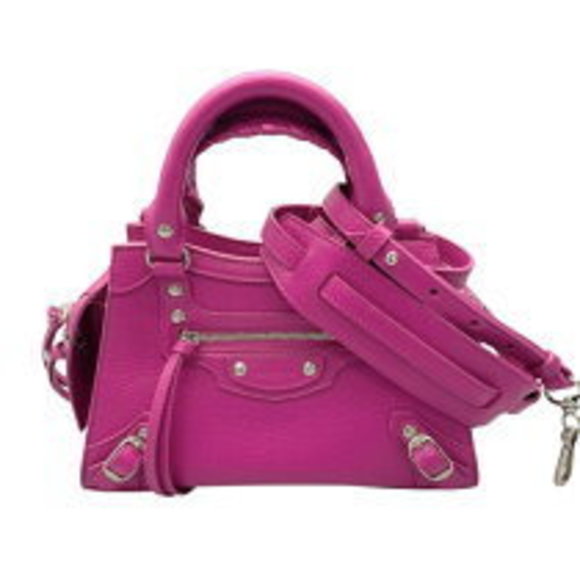 Balenciaga Handbags - Balenciaga Neo City Purple Leather Shoulder Bag